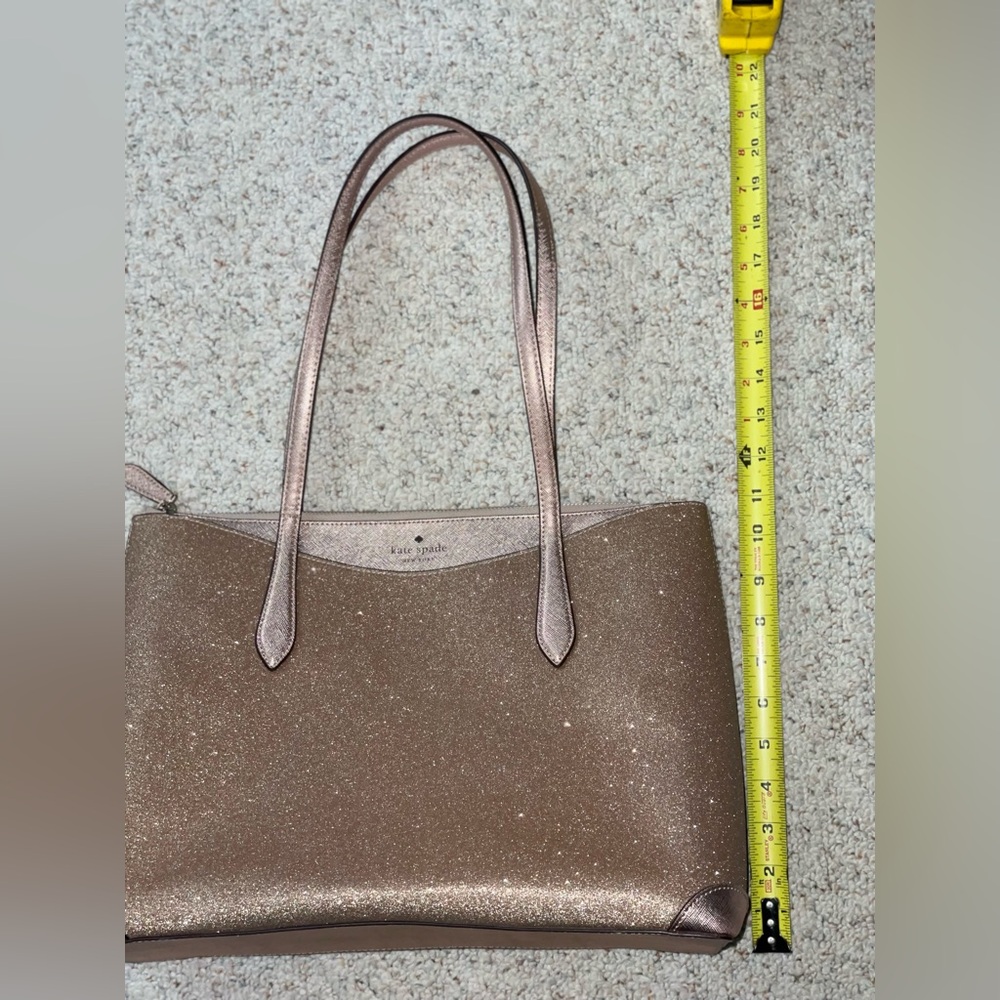 Kate Spade Rose Gold Shimmering Tote Bag with Textured Finish - Picture 6 of 10